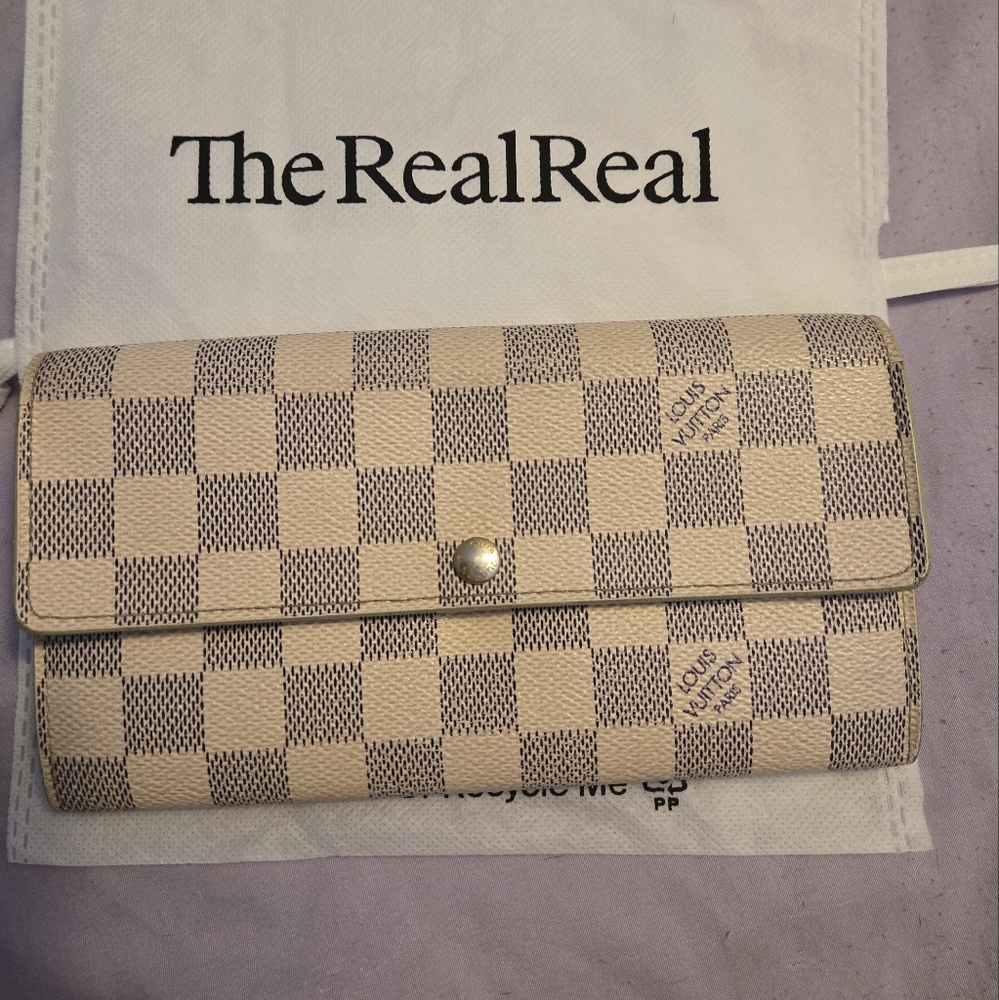 Authentic Louis Vuitton Damier Azur Sarah Wallet
